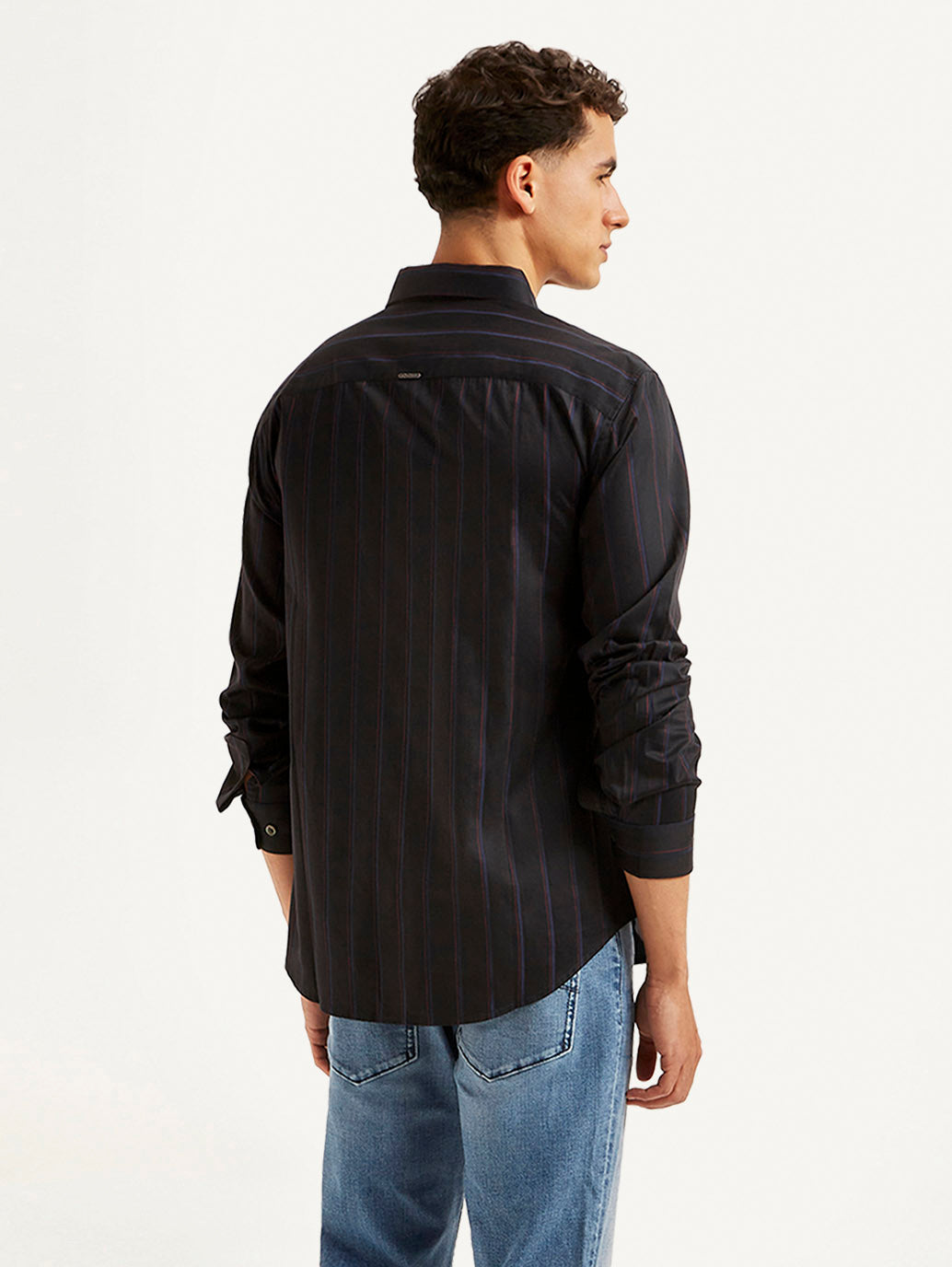 Men's Redloop Striped Slim Fit Shirt - Back View