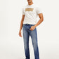Men's 505 Blue Straight Fit Mid Rise Jeans - Front View