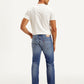 Men's 505 Blue Straight Fit Mid Rise Jeans - Back View