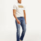 Men's 505 Blue Straight Fit Mid Rise Jeans - Side View