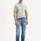 Men's 505 Blue Straight Fit Mid Rise Jeans - Styleshot View