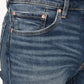 Men's 505 Blue Straight Fit Mid Rise Jeans - detail View