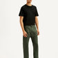 Men's 505 Olive Green Overdyed Straight Fit Mid Rise Jeans - Side View
