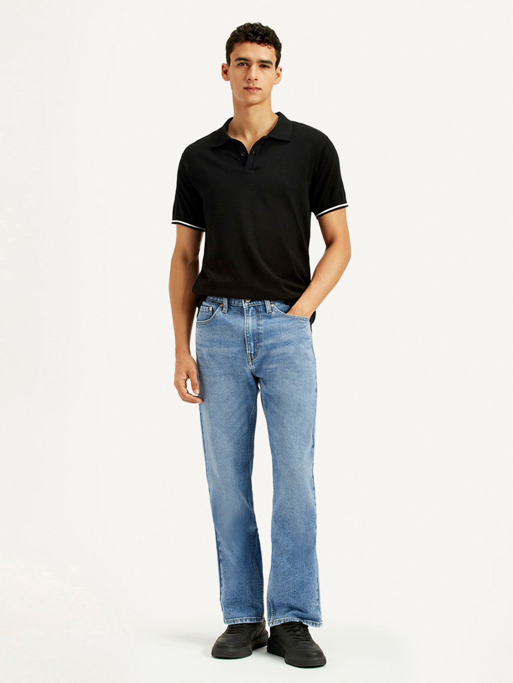 Men's 505 Med Indigo Straight Fit Mid Rise Jeans - Styleshot View