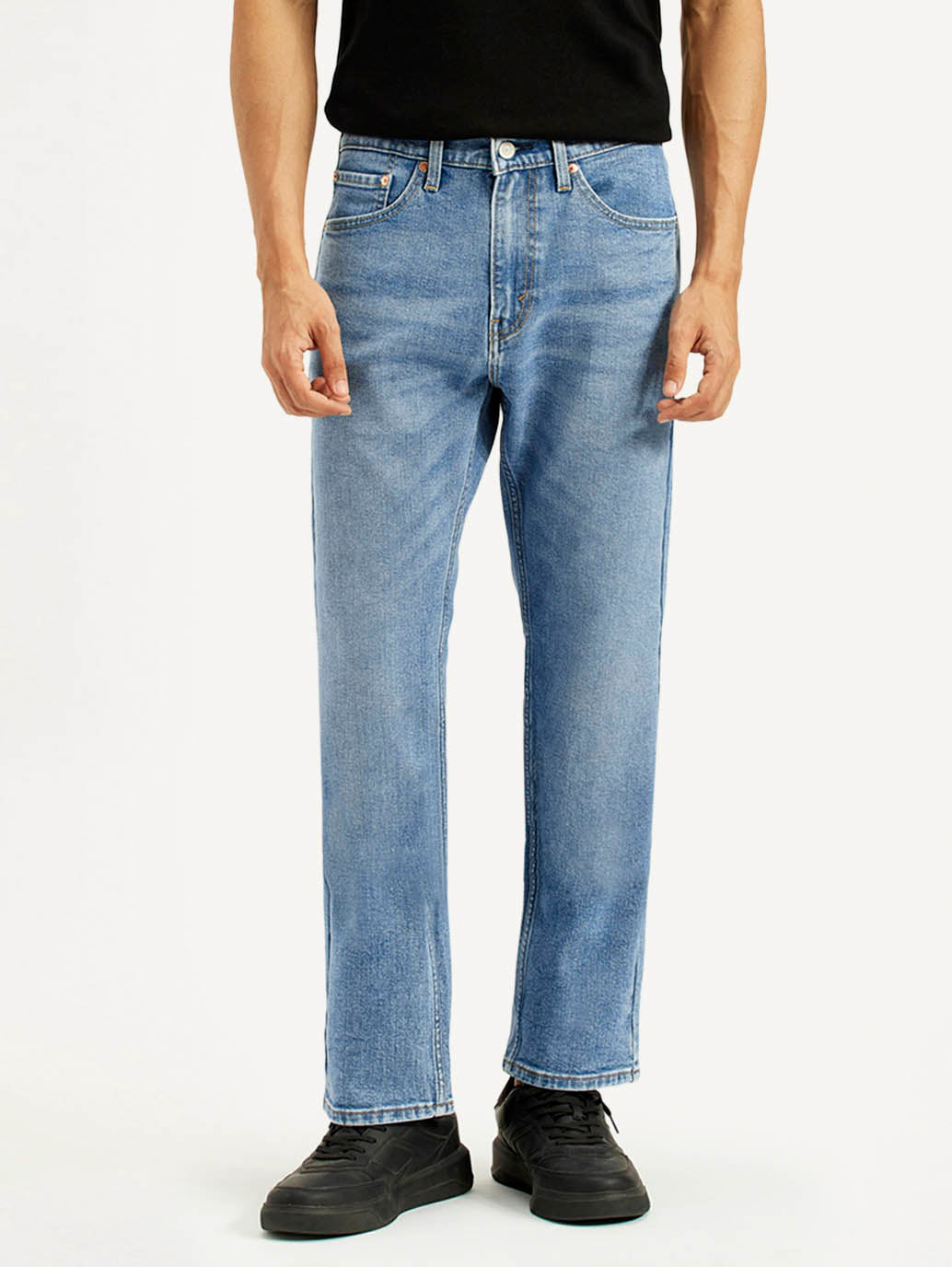 Men's 505 Med Indigo Straight Fit Mid Rise Jeans - Front View