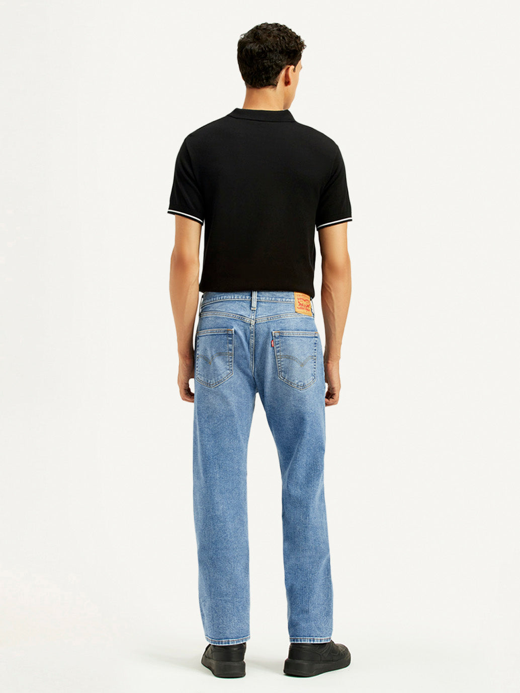 Men's 505 Med Indigo Straight Fit Mid Rise Jeans - Back View
