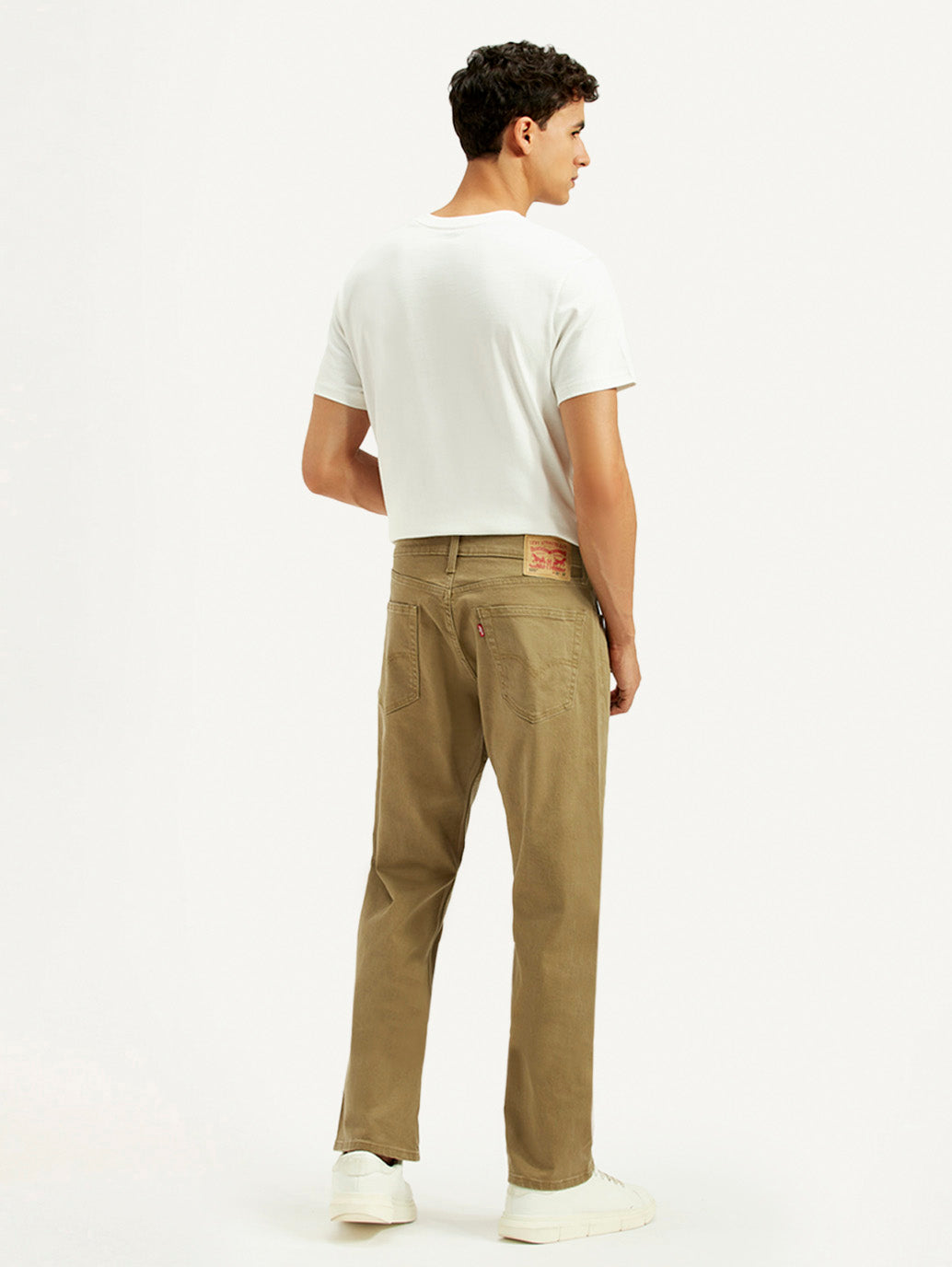 Men's 505 Khaki Overdyed Straight Fit Mid Rise Jeans - Back View