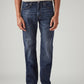 Men's 505 Dark Blue Straight Fit Mid Rise Cross Hatch Jeans - Front View