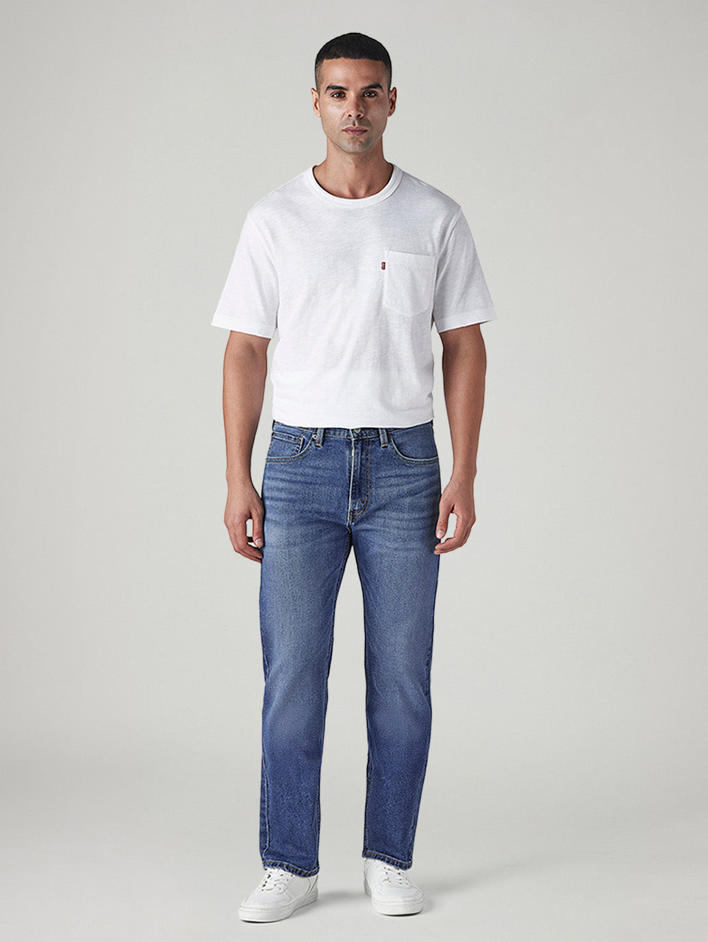 Men's 505 Blue Straight Fit Mid Rise Jeans - dda20c63-266a-456e-9791-b51faf458d57 View