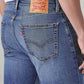 Men's 505 Blue Straight Fit Mid Rise Jeans - 6b832a0a-5799-477a-93a8-2b009542bdd1 View