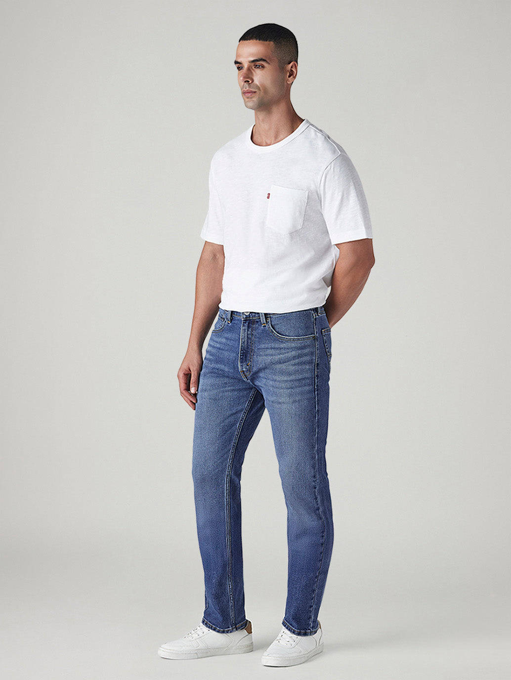 Men's 505 Blue Straight Fit Mid Rise Jeans - 059c5d74-3f7f-46a8-ab23-a616a043eafa View