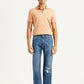 Men's 505 Blue Straight Fit Mid Rise Selvedge Jeans - Front View
