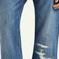 Men's 505 Blue Straight Fit Mid Rise Selvedge Jeans - Detail View