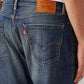 Men's 505 Dark Blue Straight Fit Mid Rise Selvedge Jeans - 20 View