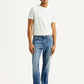 Men's 505 Blue Straight Fit Mid Rise Selvedge Jeans - Front View