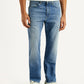 Men's 505 Blue Straight Fit Mid Rise Selvedge Jeans - Front View