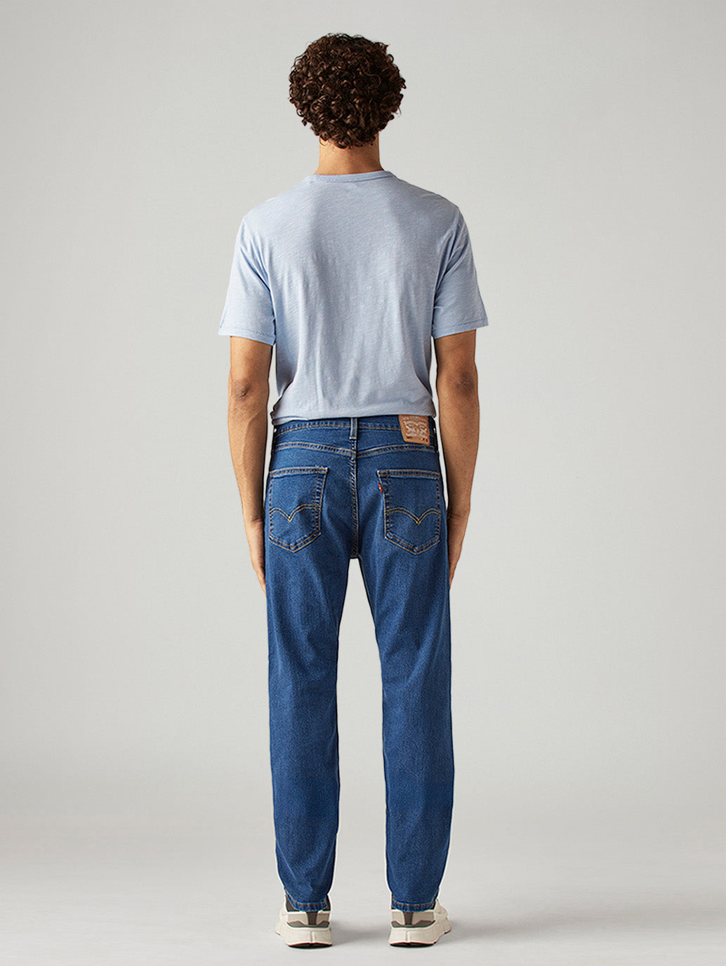 Men's 505 Blue Straight Fit Mid Rise Jeans - Back View