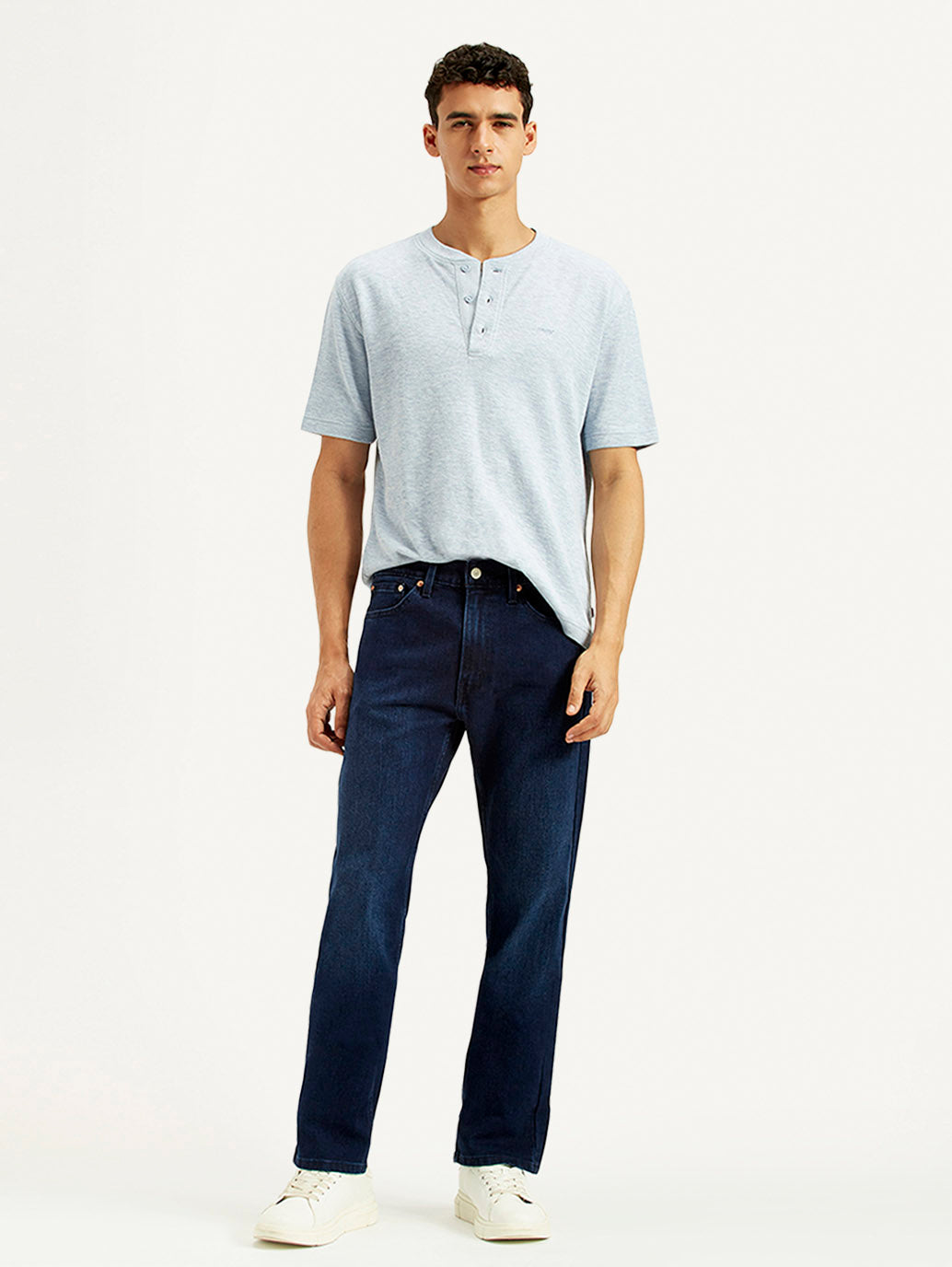 Men's 505 Indigo Straight Fit Mid Rise Jeans - Styleshot View