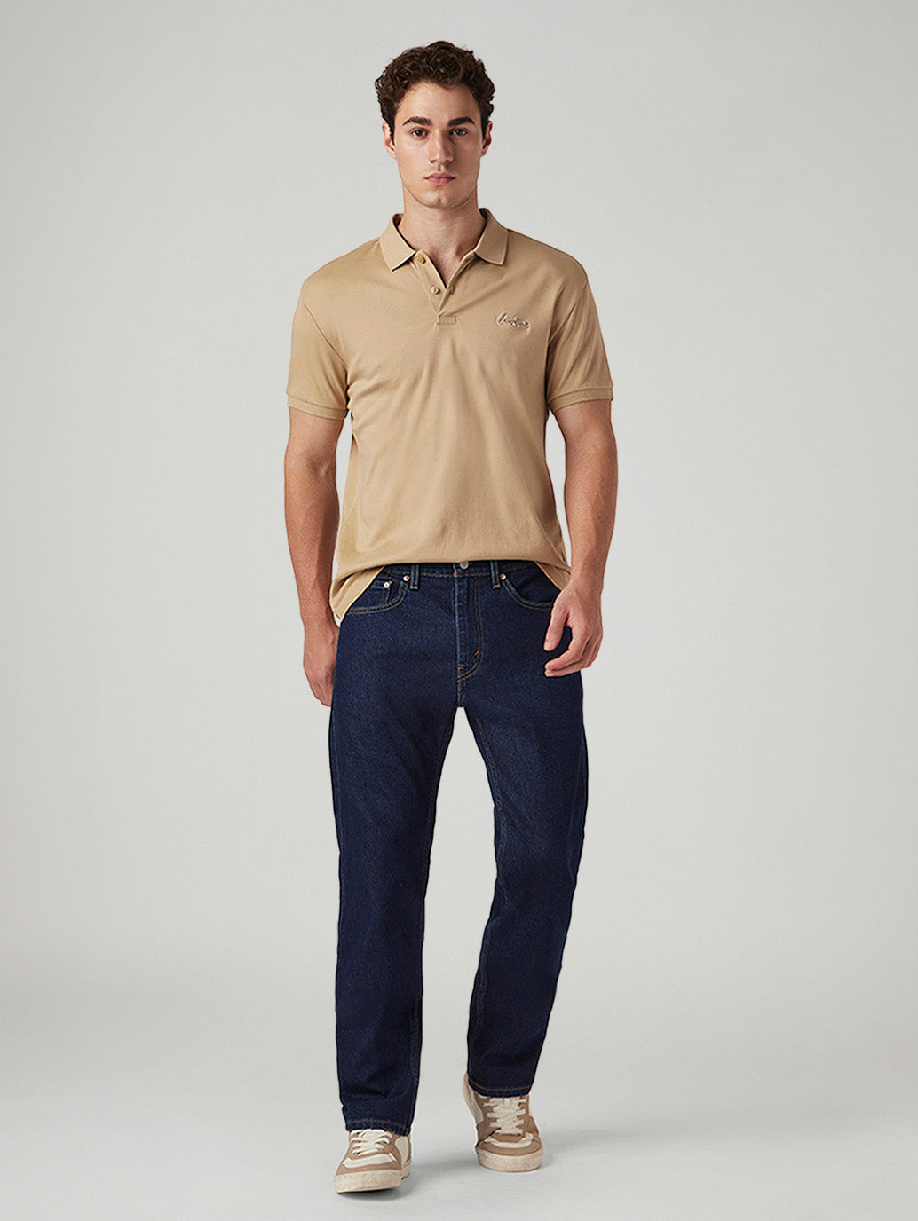 Mens 505 Mid Rise Straight Fit Cotton Stretch Blend Jeans