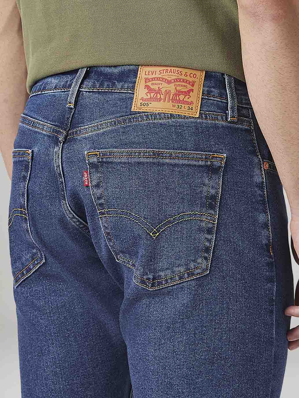 Mens 505 Mid Rise Straight Fit Cotton Stretch Blend Jeans - 20 View