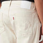 Men's 505 Cream Straight Fit Mid Rise Linen Jeans - Detail View