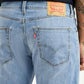 Men's 505 Light Blue Straight Fit Mid Rise Linen Jeans - Detail View