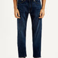 Men's 505 Dark Blue Straight Fit Mid Rise Jeans - Front View