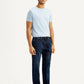 Men's 505 Dark Blue Straight Fit Mid Rise Jeans - Side View