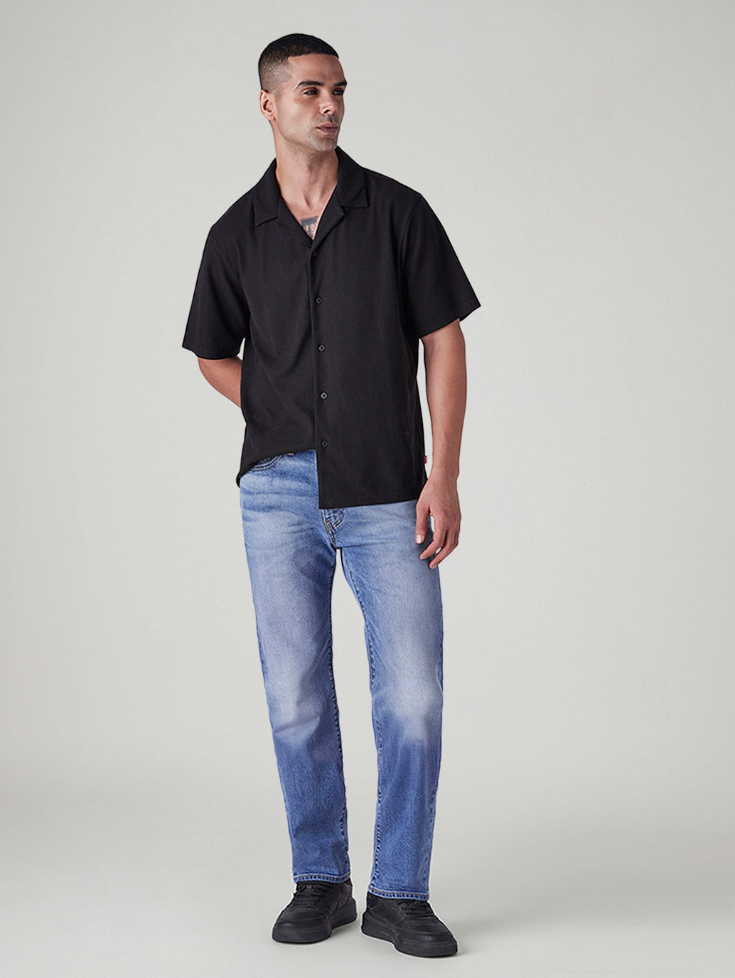 Men's 505 Blue Straight Fit Mid Rise Linen Selvedge Jeans