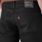 Men's 505 Black Straight Fit Mid Rise Jeans - Detail View