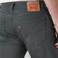 Men's 505 Charcoal Grey Straight Fit Mid Rise Overdyed Jeans - 20 View