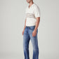 Men's 505 Blue Straight Fit Mid Rise Selvedge Jeans - Side View