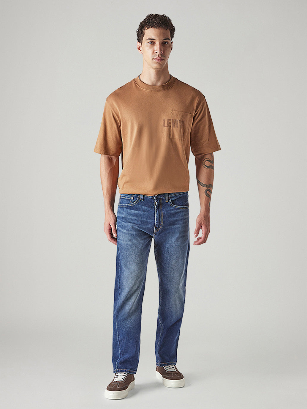 Men's 505 Indigo Straight Fit Mid Rise Jeans - Front View