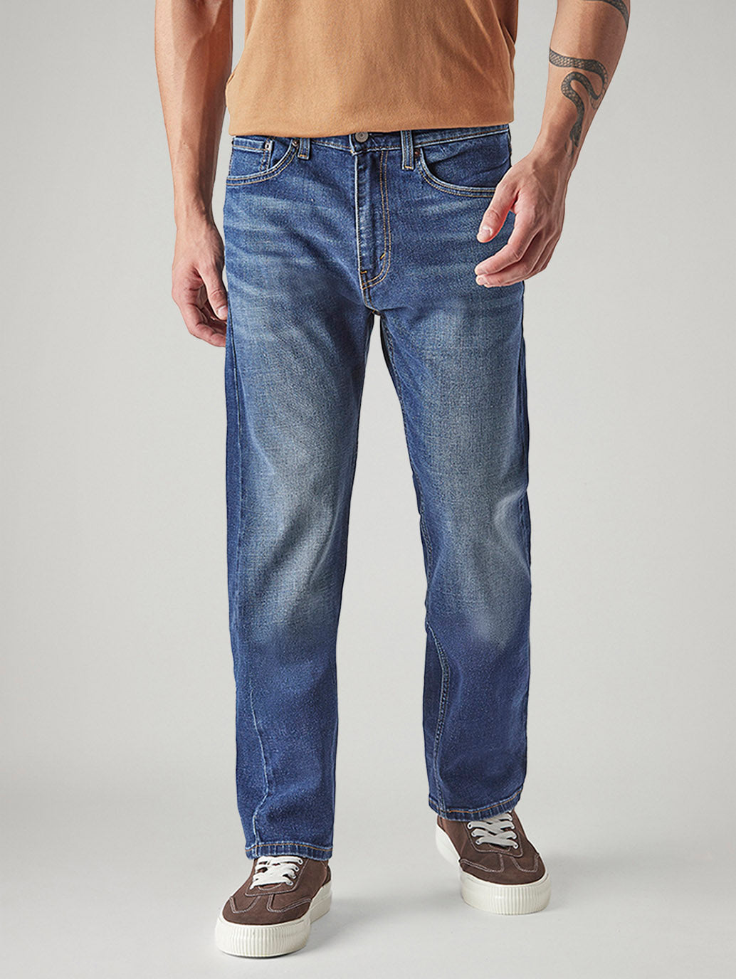 Men's 505 Indigo Straight Fit Mid Rise Jeans - Front View
