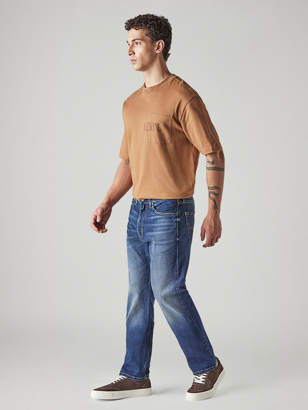 Men's 505 Indigo Straight Fit Mid Rise Jeans - Side View