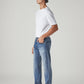 Men's 505 Blue Straight Fit Mid Rise Jeans - Side View