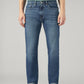 Men's 505 Dark Blue Straight Fit Mid Rise Jeans - Front View