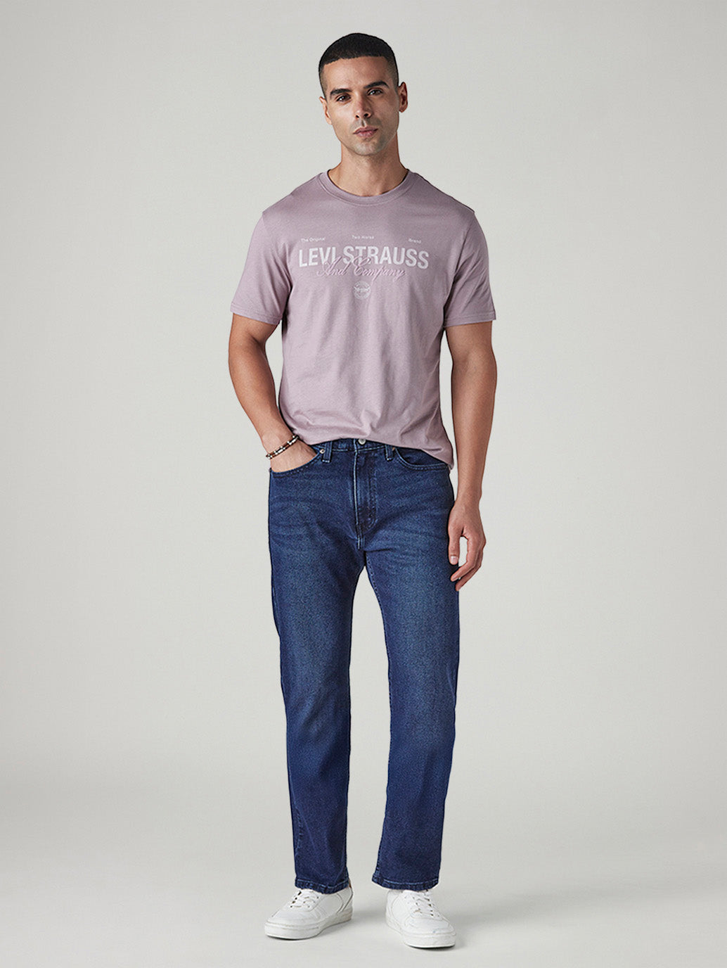 Men's 505 Blue Straight Fit Mid Rise Jeans
