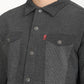 Men's Solid Black Jacket - Detail View