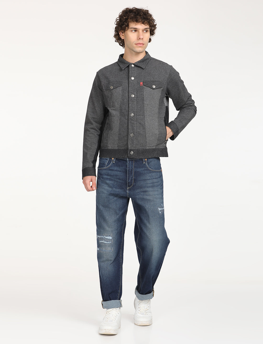 Men's Solid Black Jacket - 7 View