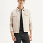 Men's Solid Beige Spread Collar Jacket - Styleshot View