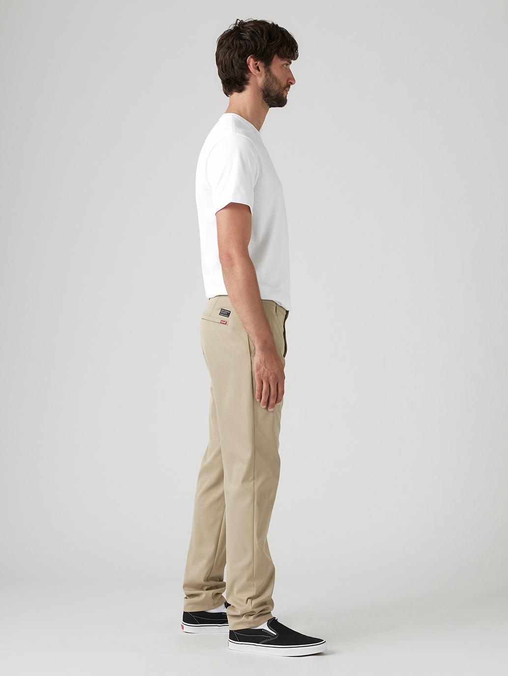 Men's Beige Regular Fit Tech Pant Chinos - Side1 View