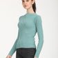 Women's Self Design Turquoise Round Neck Sweater - RightSide View