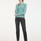 Women's Self Design Turquoise Round Neck Sweater - 6 View