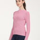 Women's Self Design Pink Round Neck Sweater - RightSide View