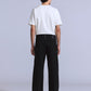 Men's Black Loose Fit Mid Rise Jeans - Back View