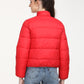 Women's Quilted High Neck Reversible Puffer Jacket - Back View