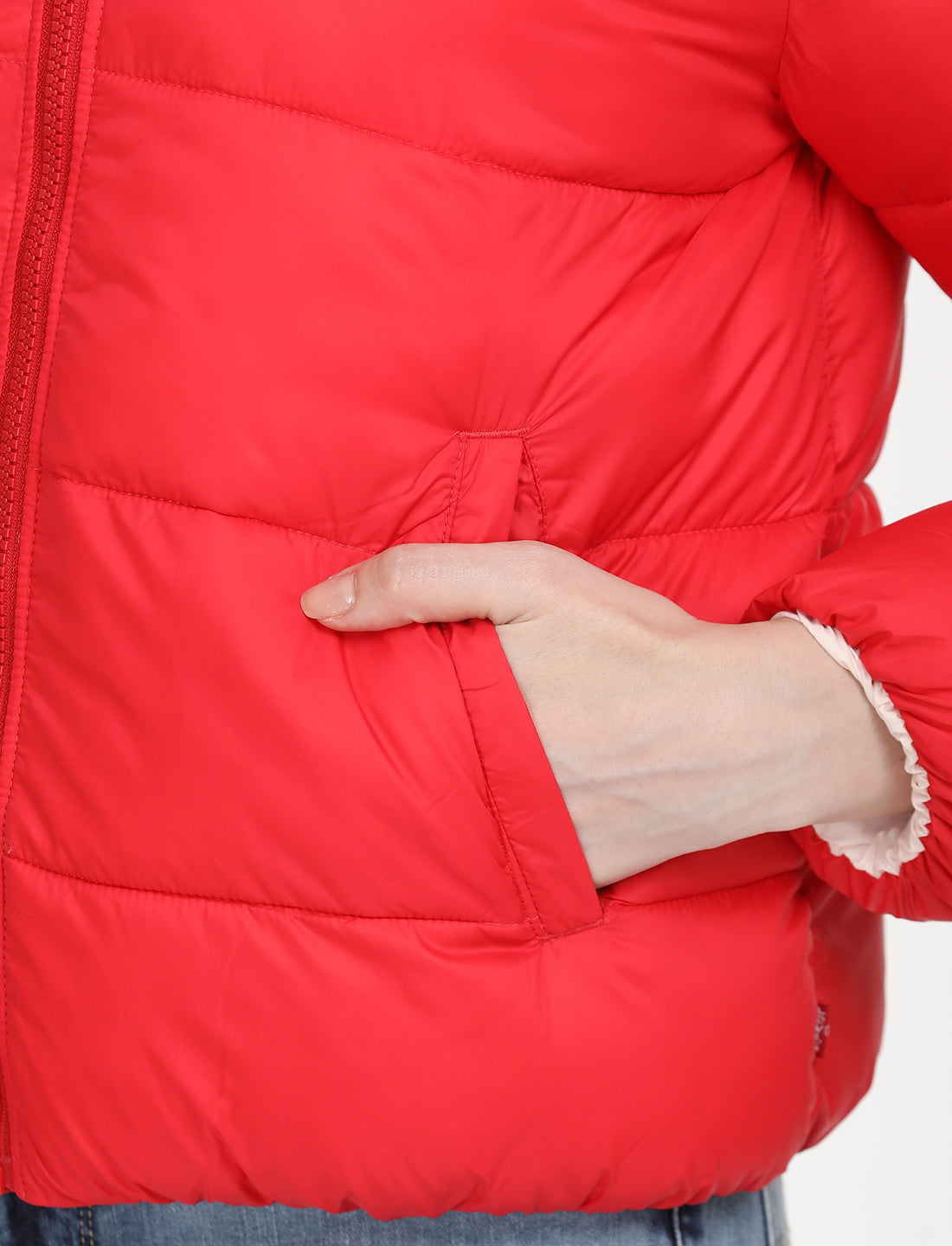 Women's Quilted High Neck Reversible Puffer Jacket - 6 View