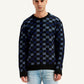 Men's Checkered Black Crew Neck Sweater - ec3547ae-a75a-49ae-bb0a-95df658b68bc View