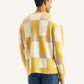 Men's Geometric Yellow Crew Neck Sweater - Back View